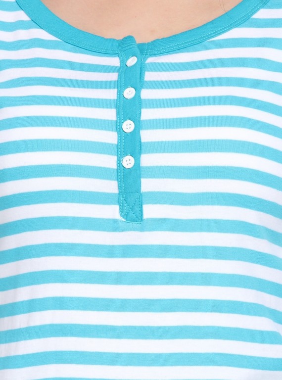 Turquiose Feeder Stripe Women's Top