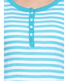 Turquiose Feeder Stripe Women's Top
