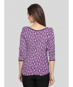 Puple Printed Velour Top