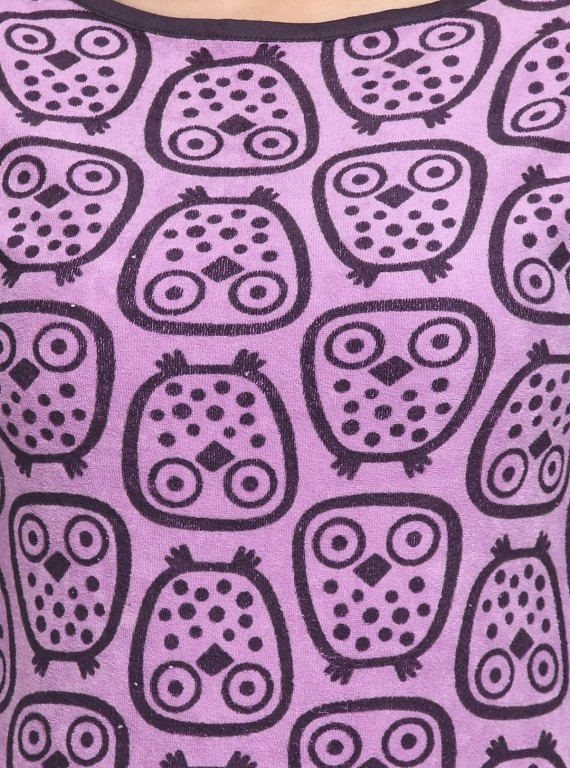 Puple Printed Velour Top