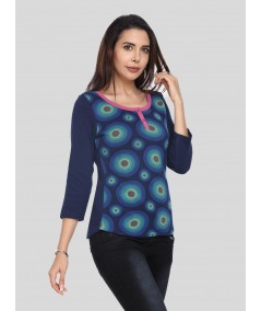 Ink Blue Buttoned Top