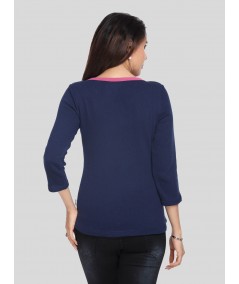 Ink Blue Buttoned Top