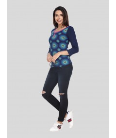 Ink Blue Buttoned Top