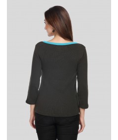 Green Faded Buttoned Top