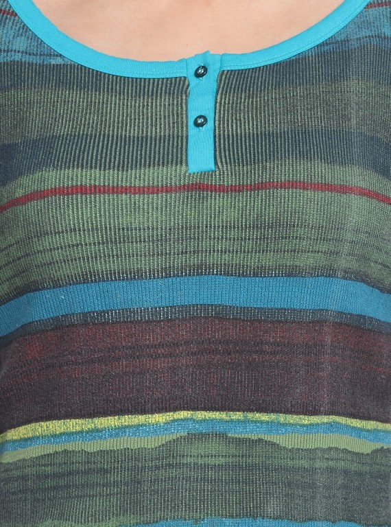 Green Faded Buttoned Top