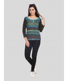 Green Faded Buttoned Top