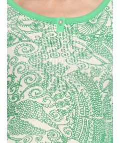 Ecru Artic Print Buttoned Top
