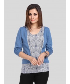 Graphic Print Fleece Shrug