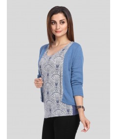 Graphic Print Fleece Set Top