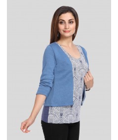 Graphic Print Fleece Set Top