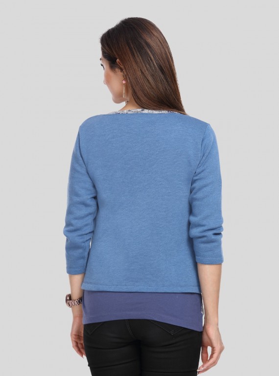 Graphic Print Fleece Set Top