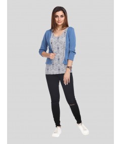 Graphic Print Fleece Set Top
