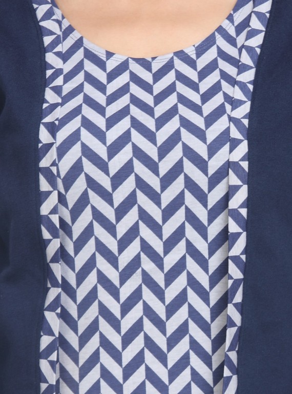 Ink Blue Fleece Set Top