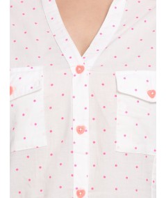 White Dotted Women Shirt