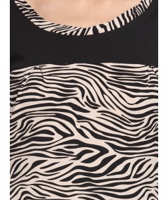 Zebra Print Black Cut & Sew Womens Top