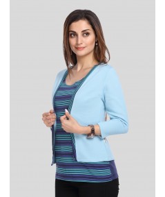 Light Blue Fleece Set Top