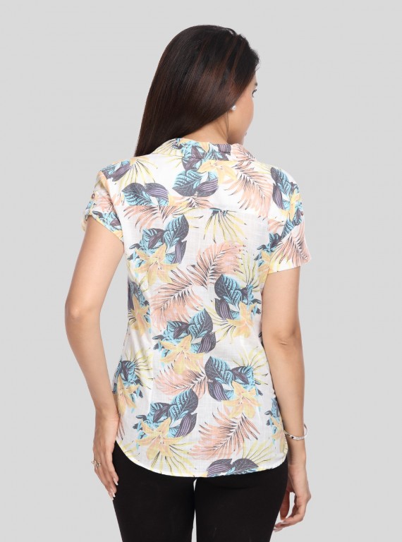 Spring Flower Print Women Shirt