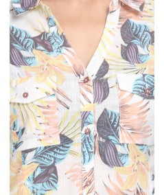 Spring Flower Print Women Shirt