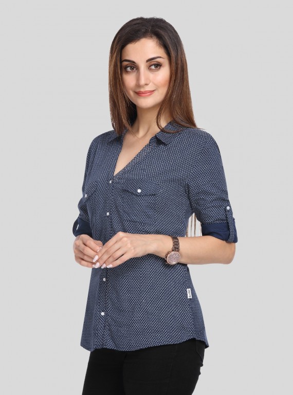 Blue Graphica Women Shirt