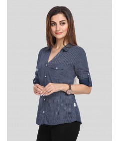 Blue Graphica Women Shirt