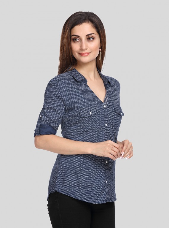 Blue Graphica Women Shirt