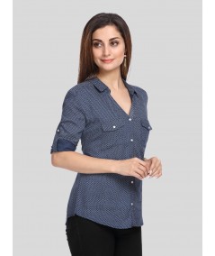 Blue Graphica Women Shirt