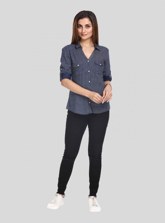 Blue Graphica Women Shirt