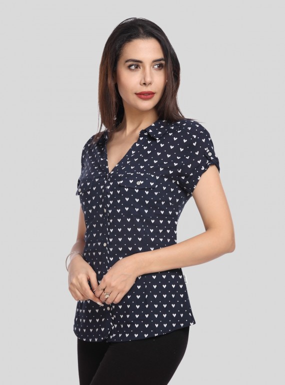 Heart Print Women Shirt