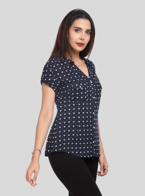 Heart Print Women Shirt
