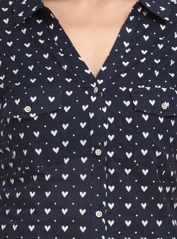 Heart Print Women Shirt
