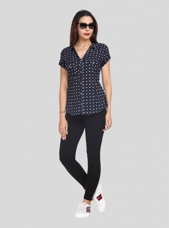 Heart Print Women Shirt