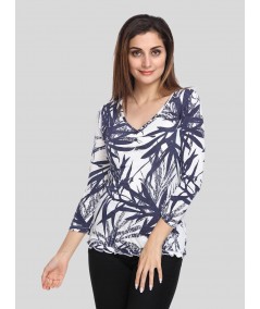Women's Creepy Leaves Printed Top – Bold Nature-Inspired Style