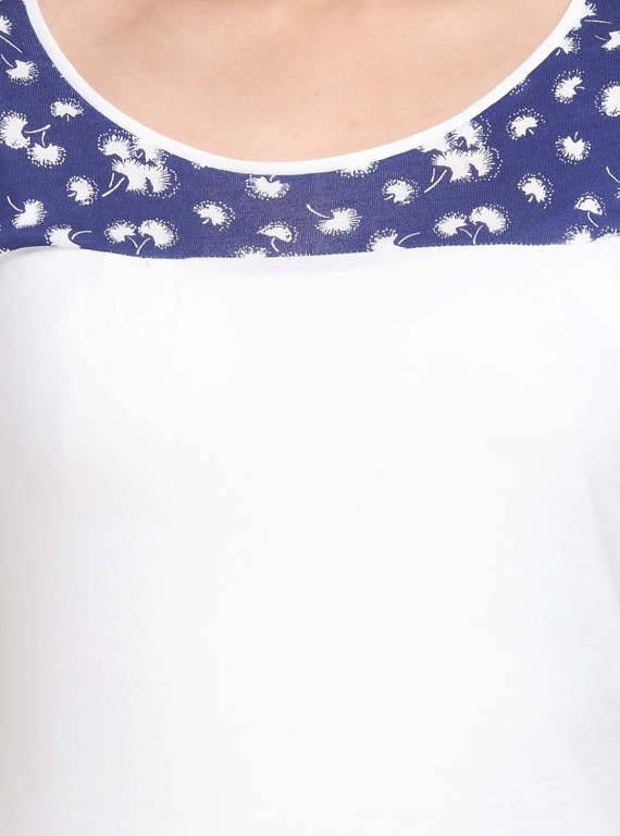 Split Print Cut & Sew Womens Top