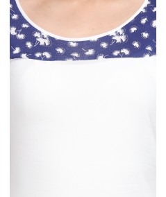 Split Print Cut & Sew Womens Top