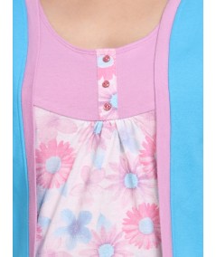 Turquoise Contrast Fleece Set Top