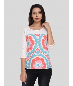 Womens Spring Flower Printed Top