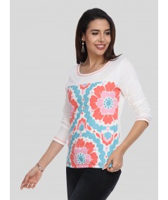 Womens Spring Flower Printed Top