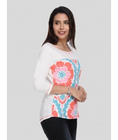 Womens Spring Flower Printed Top