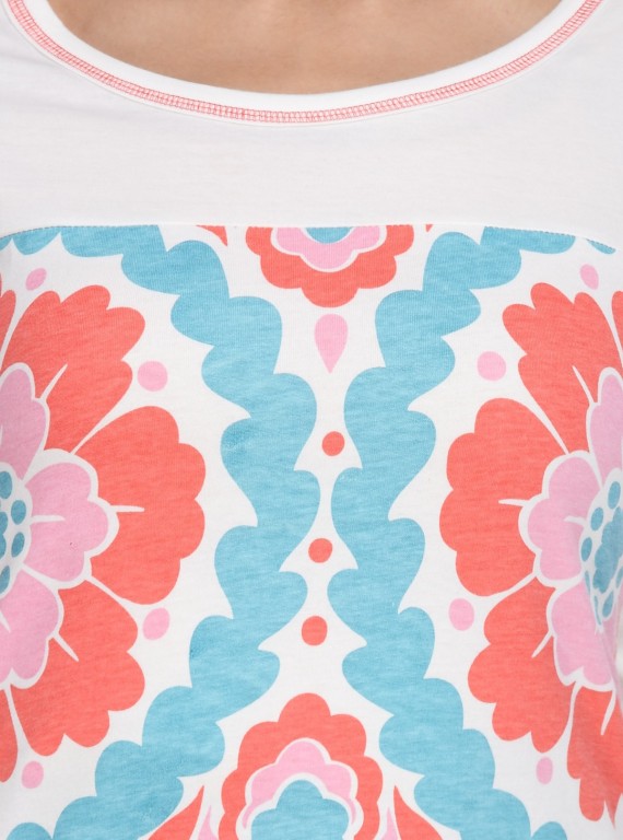 Womens Spring Flower Printed Top