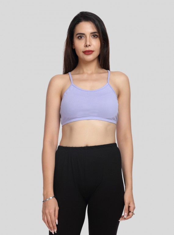 Women’s Lilac Sports Bra with Straps – Cotton Elastane Activewear Essential