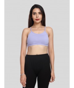 Women’s Lilac Sports Bra with Straps – Cotton Elastane Activewear Essential
