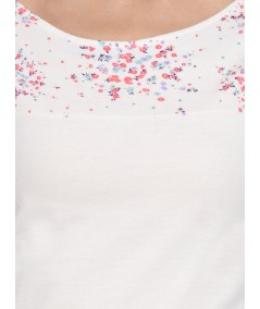 White Multi Color Printed Womens Top