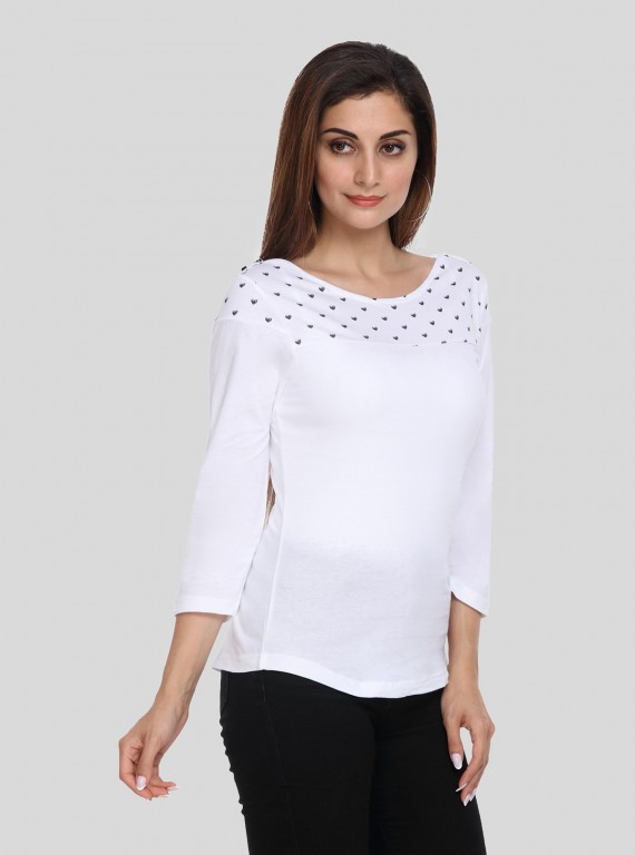 Heart Print Womens Top