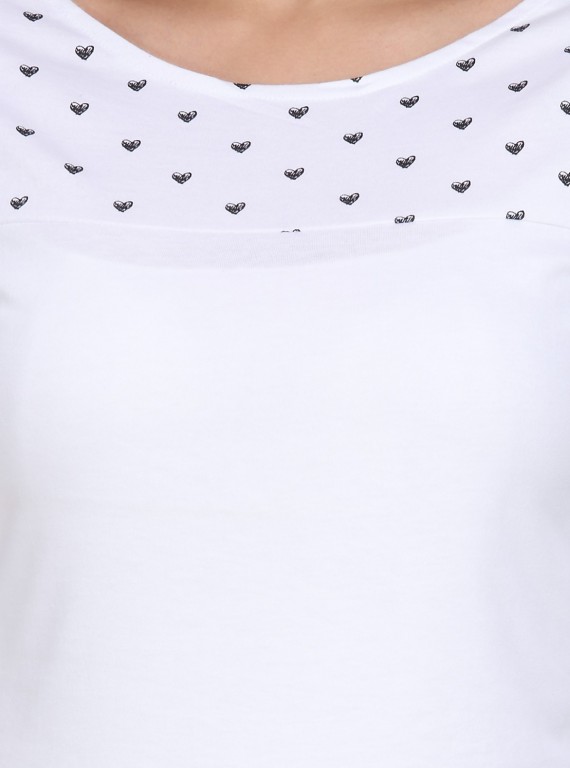 Heart Print Womens Top