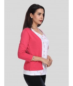 Dark Fuschia Fleece Set Top