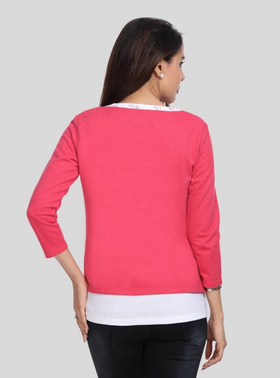 Dark Fuschia Fleece Set Top