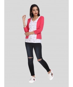 Dark Fuschia Fleece Set Top