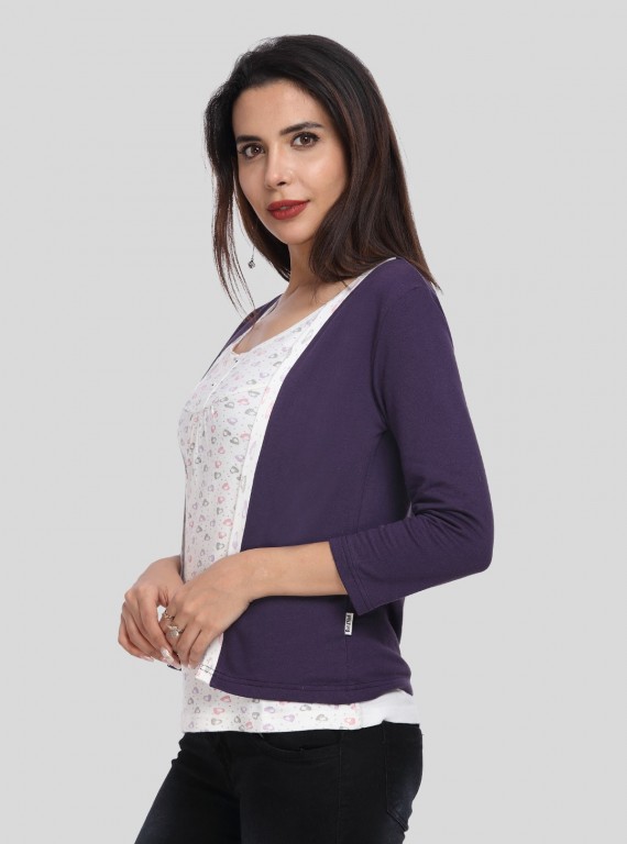 Purple Fleece Set Top