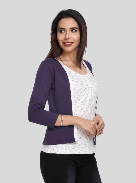 Purple Fleece Set Top