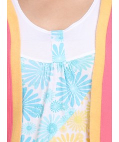 Contrast Fuschia Fleece Set Top